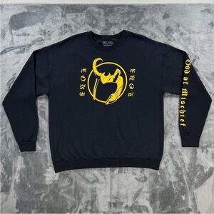 Marvel Black and Yellow Loki Crewneck Sweater